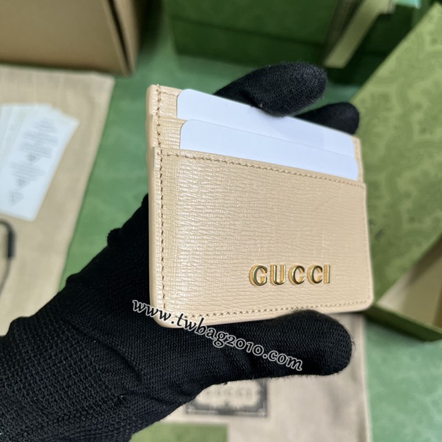 gucci專櫃新款原廠皮卡包 古馳飾手寫體Gucci標識卡片夾 jcp1799